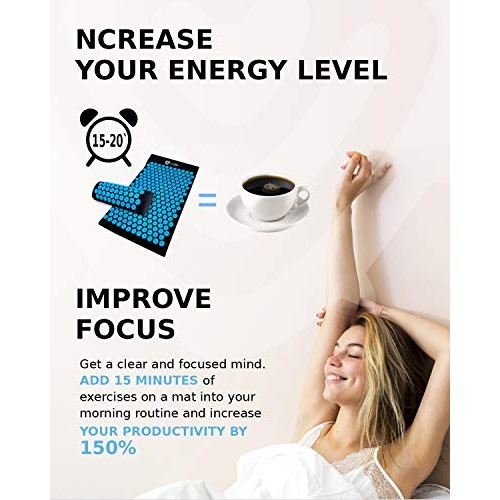 Acupressure Mat and Pillow Set for Lower Back Pain Relief & Muscle Relaxation...