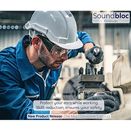 Soundbloc™ Thermo Foam Ear Plugs - 60 Pairs - 38dB - High Noise Cancelling Ea...