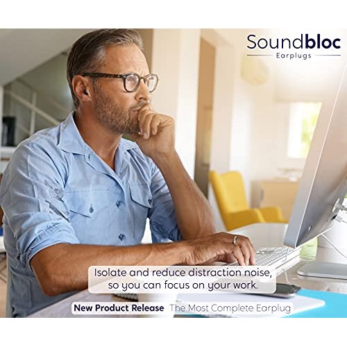 Soundbloc™ Thermo Foam Ear Plugs - 60 Pairs - 38dB - High Noise Cancelling Ea...