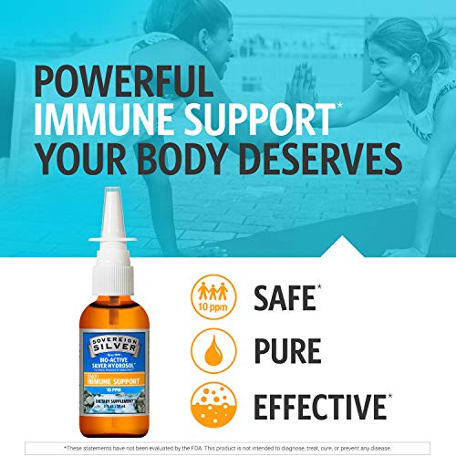Sovereign Silver Bio-Active Silver Hydrosol for Immune Support - 10 ppm, 2oz ...