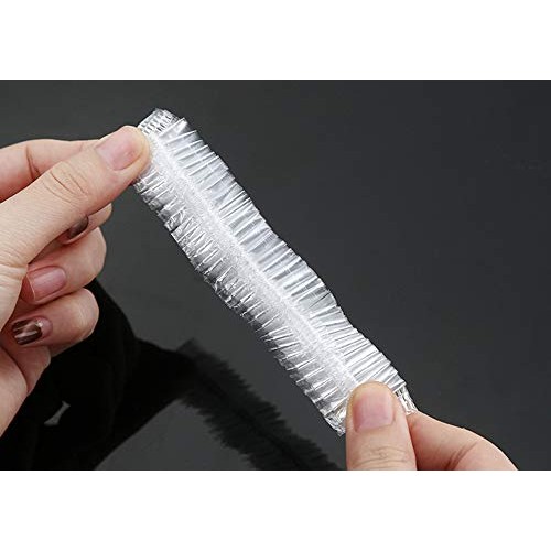 Sowaka 15 Pcs Shower Caps Disposable Clear Waterproof Plastic Elastic Thick H...