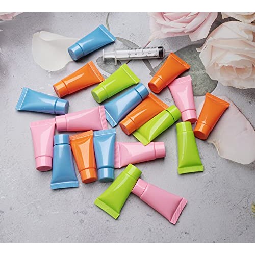 Sowaka 5 ML Refillable Containers Tubes 20 Pcs Colorful Plastic Squeeze Soft ...
