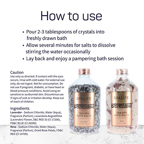 SpaLife Soothing Petal-Infused Effervescent Mineral Bath Salts - 2 Pack 17.6 ...