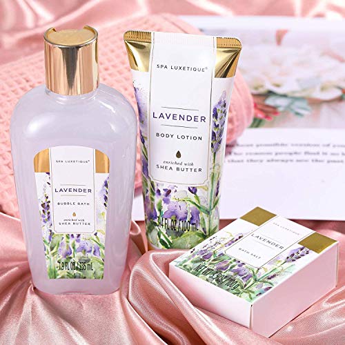 Gift Basket for Women - Spa Luxetique Gifts for Women, 8 Pcs Lavender Spa Set...