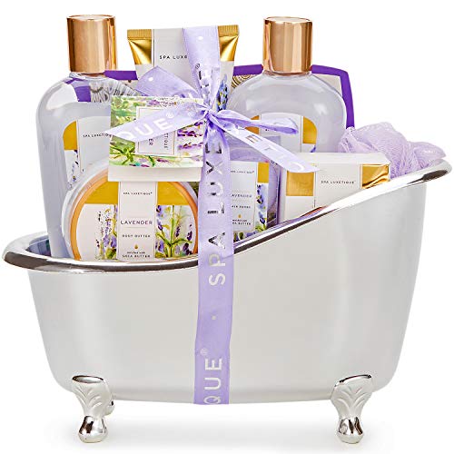 Gift Basket for Women - Spa Luxetique Gifts for Women, 8 Pcs Lavender Spa Set...