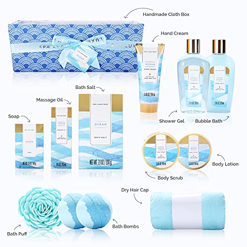 Spa Gift Basket for Women, Spa Luxetique Bath Gift Set - 12 Pcs Ocean Scented...