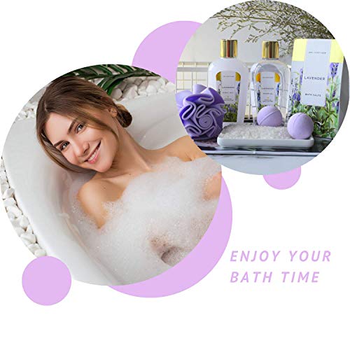 Spa Luxetique Gift Baskets for Women, Spa Gifts for Women - 10pcs Lavender Ba...
