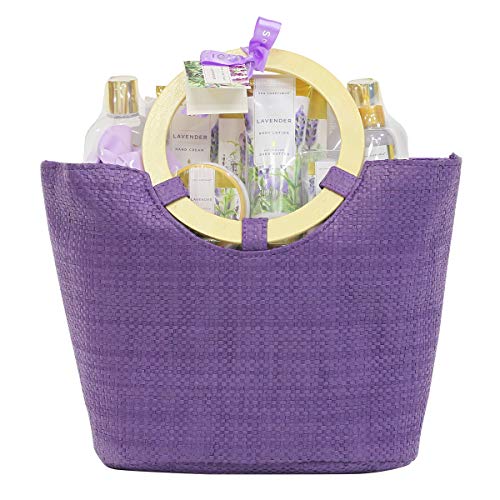 Spa Luxetique Gift Baskets for Women, Spa Gifts for Women - 10pcs Lavender Ba...