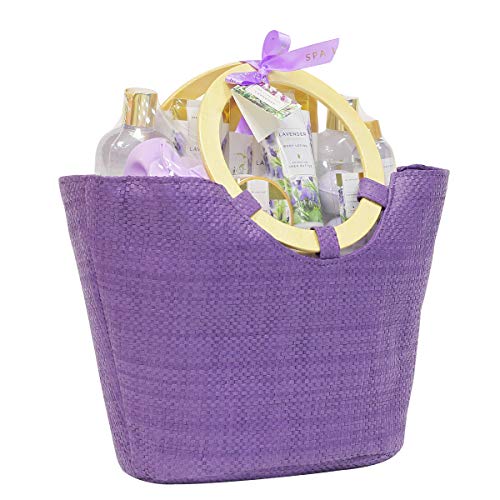 Spa Luxetique Gift Baskets for Women, Spa Gifts for Women - 10pcs Lavender Ba...