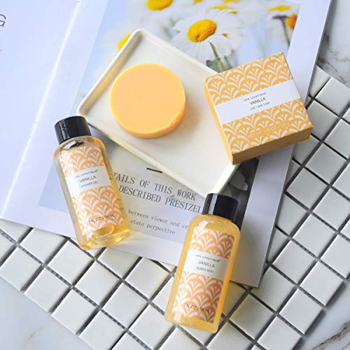 Spa Luxetique Spa Gift Box for Women, Vanilla Spa Gift Basket, 6 Pcs Bath and...