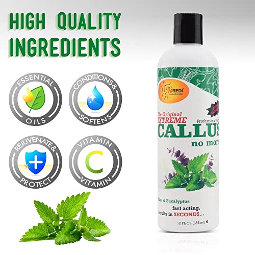 SPA REDI - Callus Remover for Feet Gel, Mint and Eucalyptus, 12 Oz - Professi...