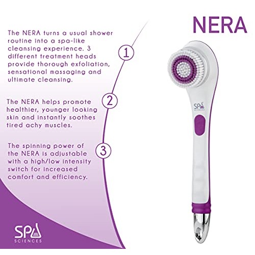Spa Sciences - NERA Powered Shower Brush - 3-in-1 Multifunction Back & Body B...