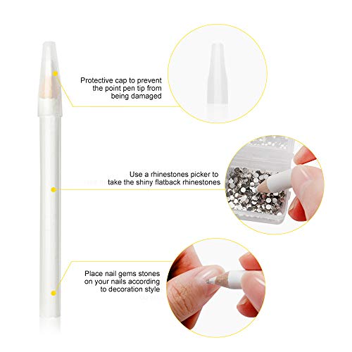 1880 Pcs Clear Nail Rhinestones, Crystal Rhinestones for Nail Decoration Kit,...