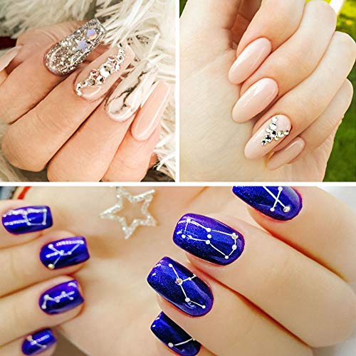 1880 Pcs Clear Nail Rhinestones, Crystal Rhinestones for Nail Decoration Kit,...