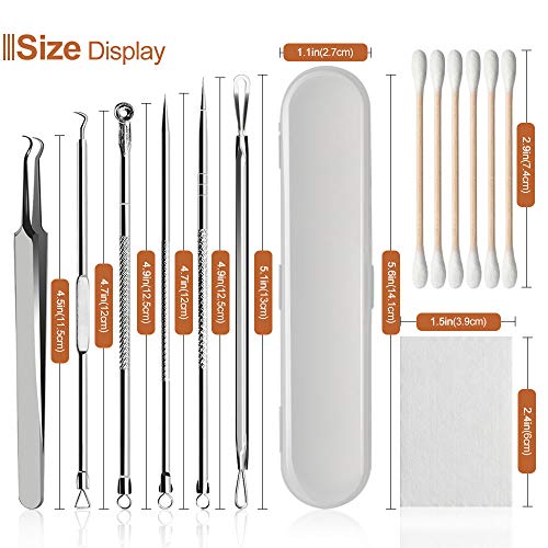 Blackhead Remover Tools Kit, Stainless Steel Pimple Popper Tool Kit for Clean...