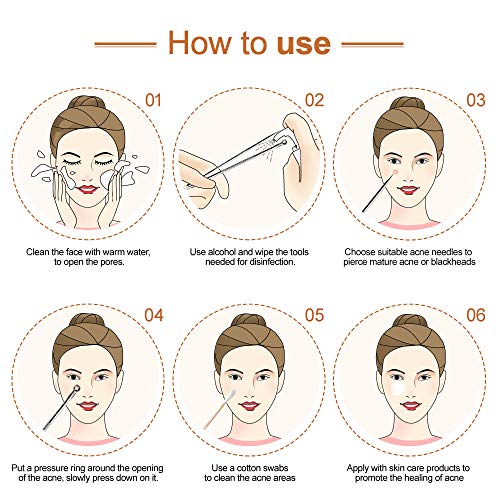 Blackhead Remover Tools Kit, Stainless Steel Pimple Popper Tool Kit for Clean...