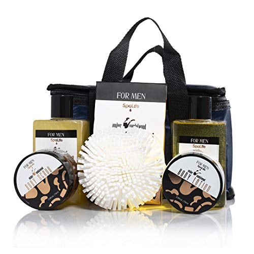 SpaLife All Natural Bath and Body Luxury Spa Men's Sandalwood Gift Set