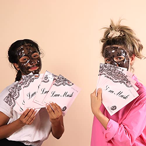 SpaLife Anti-Aging Hydrating Rose Water Infused Hydrogel Lace Facial Mask - 1...