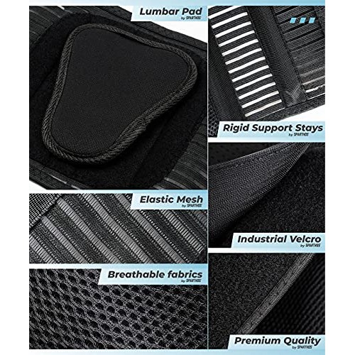 Back Support Belt by Sparthos - Relief for Back Pain, Herniated Disc, Sciatic...