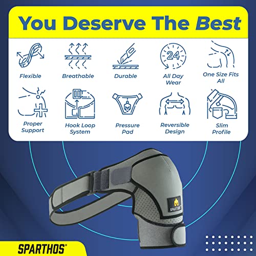 Sparthos Shoulder Brace - Support and Compression Sleeve for Torn Rotator Cuf...