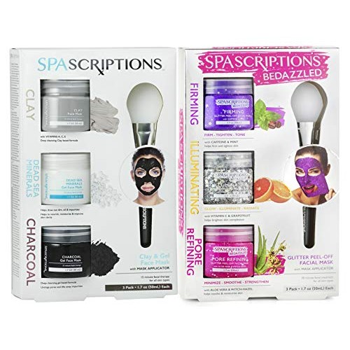 Spascriptions Facial Mask Variety Kits: Skincare Glitter Peel Off Masks Skin ...