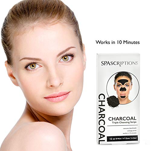 Spascriptions Triple Zone Cleansing Strips of Activated Charcoal Nose Strips ...