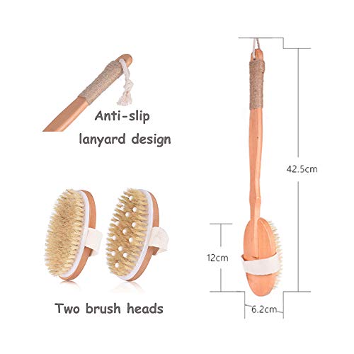 Spclsim Bath Brush Set Shower Brush Body Scrubber Brush Back Scrubber for Sho...