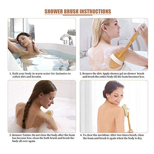 Spclsim Bath Brush Set Shower Brush Body Scrubber Brush Back Scrubber for Sho...