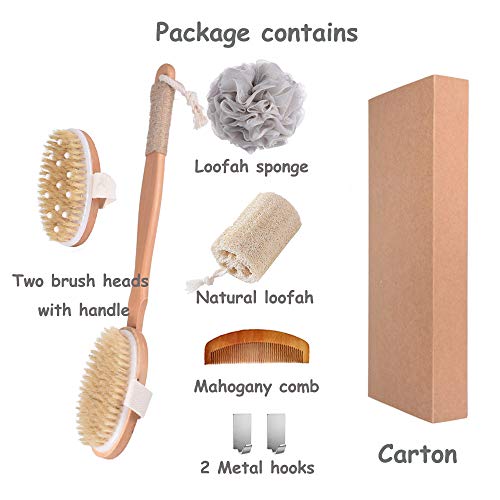 Spclsim Bath Brush Set Shower Brush Body Scrubber Brush Back Scrubber for Sho...