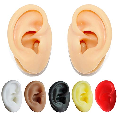 Silicone Ear Model Flexible Earmold Simulation Ear Jewelry Displays 1:1 Ear M...