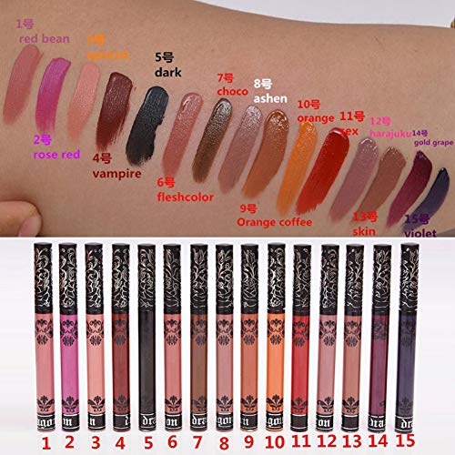 Matte Liquid Lipstick Set, Spdoo 15 Colors Long Lasting High Pigmented Velvet...
