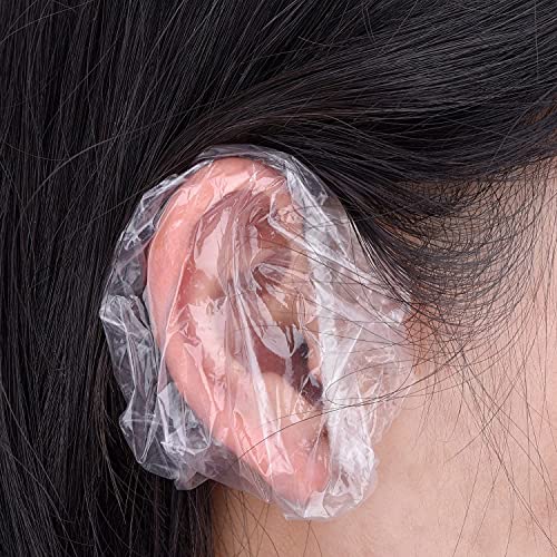 100PCS Ear Protector Caps Disposable Elastic Clear Shower Waterproof Ear Cove...