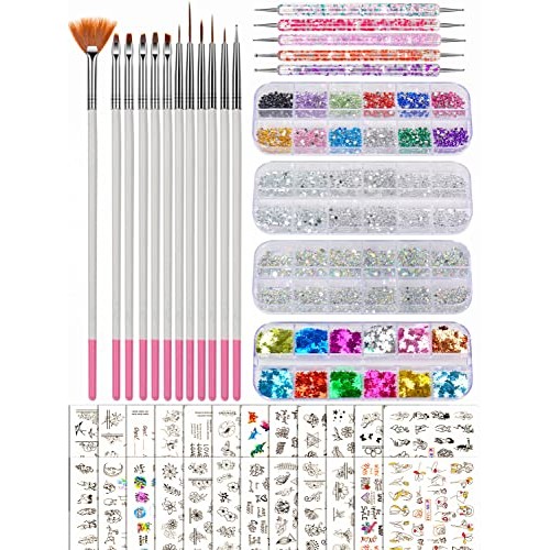 Spearlcable Nail Art Brushes,Nail Art Decoration Kit,Nail Pen Designer Dottin...