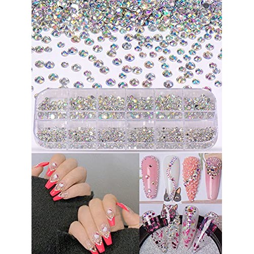 Spearlcable Nail Art Decoration Kit,48 Sheets Nail Stickers Crystal Rhineston...