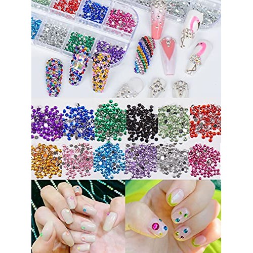 Spearlcable Nail Art Decoration Kit,48 Sheets Nail Stickers Crystal Rhineston...