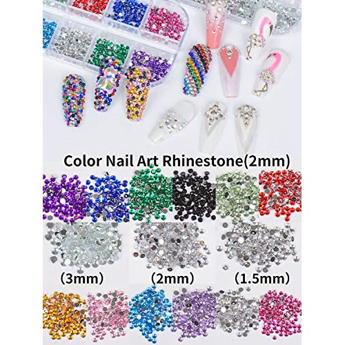 Spearlcable Nail Art Decoration Kit,50 Sheets Nail Stickers Crystal Rhineston...