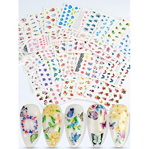 Spearlcable Nail Art Decoration Kit,50 Sheets Nail Stickers Crystal Rhineston...