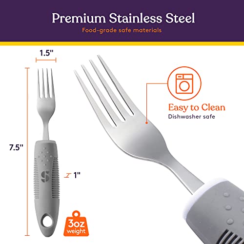 Special Supplies Adaptive Utensils (5-Piece Kitchen Set) Wide, Non-Weighted, ...