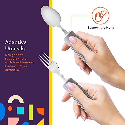 Special Supplies Adaptive Utensils (5-Piece Kitchen Set) Wide, Non-Weighted, ...
