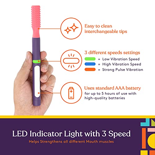 Special Supplies Buzz Buddy Oral Stimulation kit with 6 Soft Textured Interch...