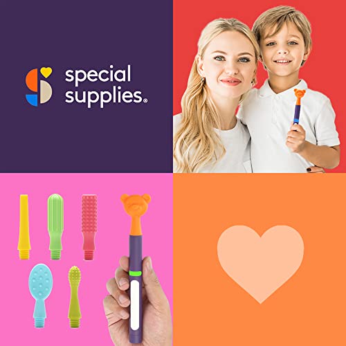 Special Supplies Buzz Buddy Oral Stimulation kit with 6 Soft Textured Interch...
