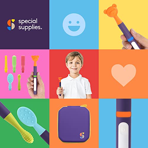 Special Supplies Buzz Buddy Oral Stimulation kit with 6 Soft Textured Interch...