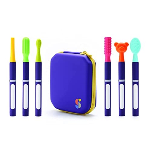 Special Supplies Buzz Buddy Oral Stimulation kit with 6 Soft Textured Interch...