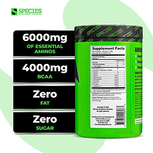 Species Nutrition Amino Evolved EAA & BCAA Powder, Fermented Amino Acids, Bra...