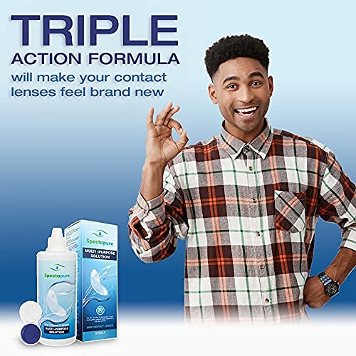 Contact Lens Solution with Lens Case 12 Fl. Oz Bottle (Pack of 3) by Spectapu...