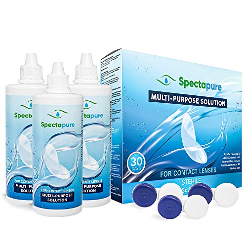 Contact Lens Solution with Lens Case 12 Fl. Oz Bottle (Pack of 3) by Spectapu...