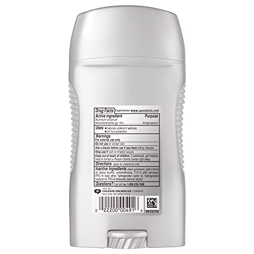 Speed Stick Power Antiperspirant Deodorant for Men, Unscented, 3 Oz, Pack of 4