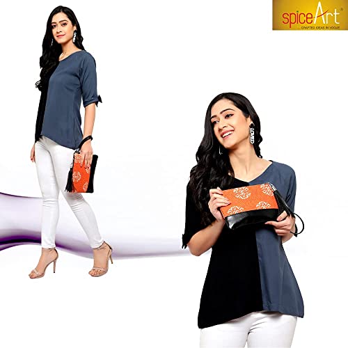 Women's PU Zipper Clutch,Printed Durrie hand Purse with wristlet strap & styl...