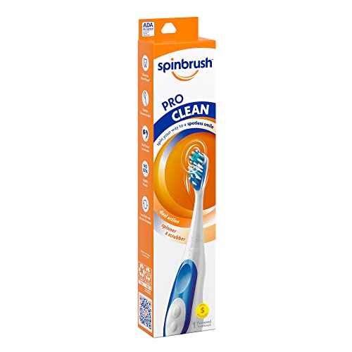 Spinbrush PRO CLEAN Battery Powered Toothbrush, Soft Bristles, 1 Count, Gold ...