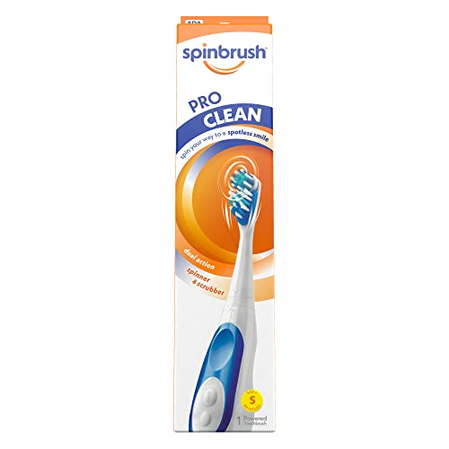 Spinbrush PRO CLEAN Battery Powered Toothbrush, Soft Bristles, 1 Count, Gold ...